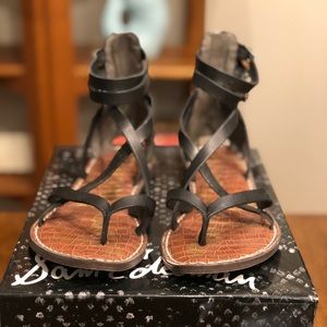 Sam Edelman Gallagher black leather sandals
